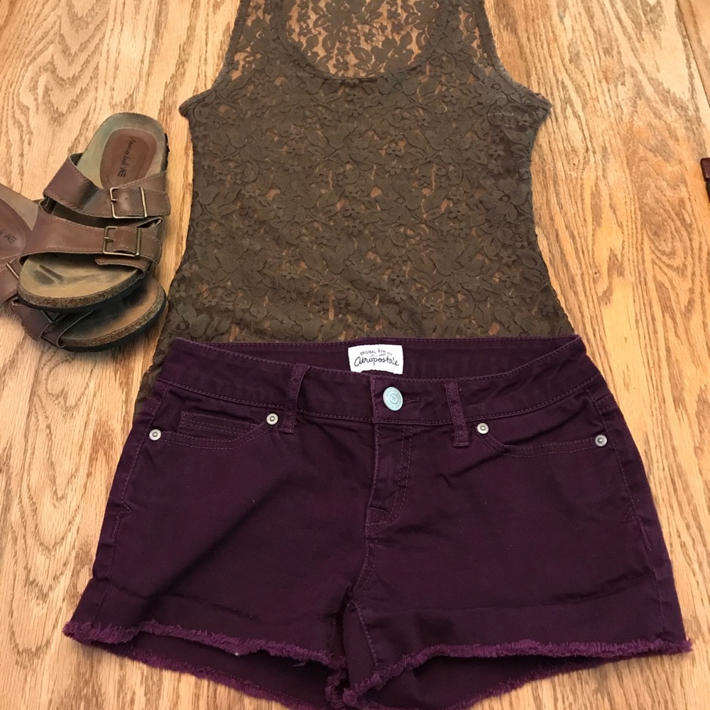 Aeropostale Purple Denim Shorts