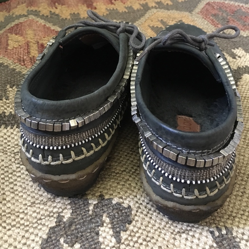 Leather Beaded moccasins by Laidback London