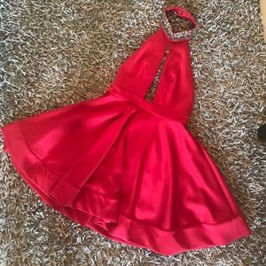 Gunmetal choker halter dress