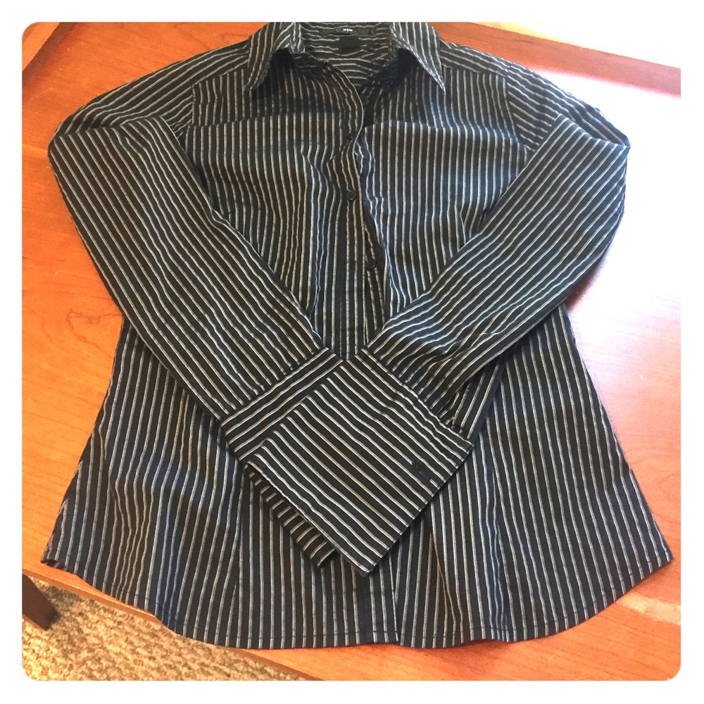 Black and Tan striped h&m blouse