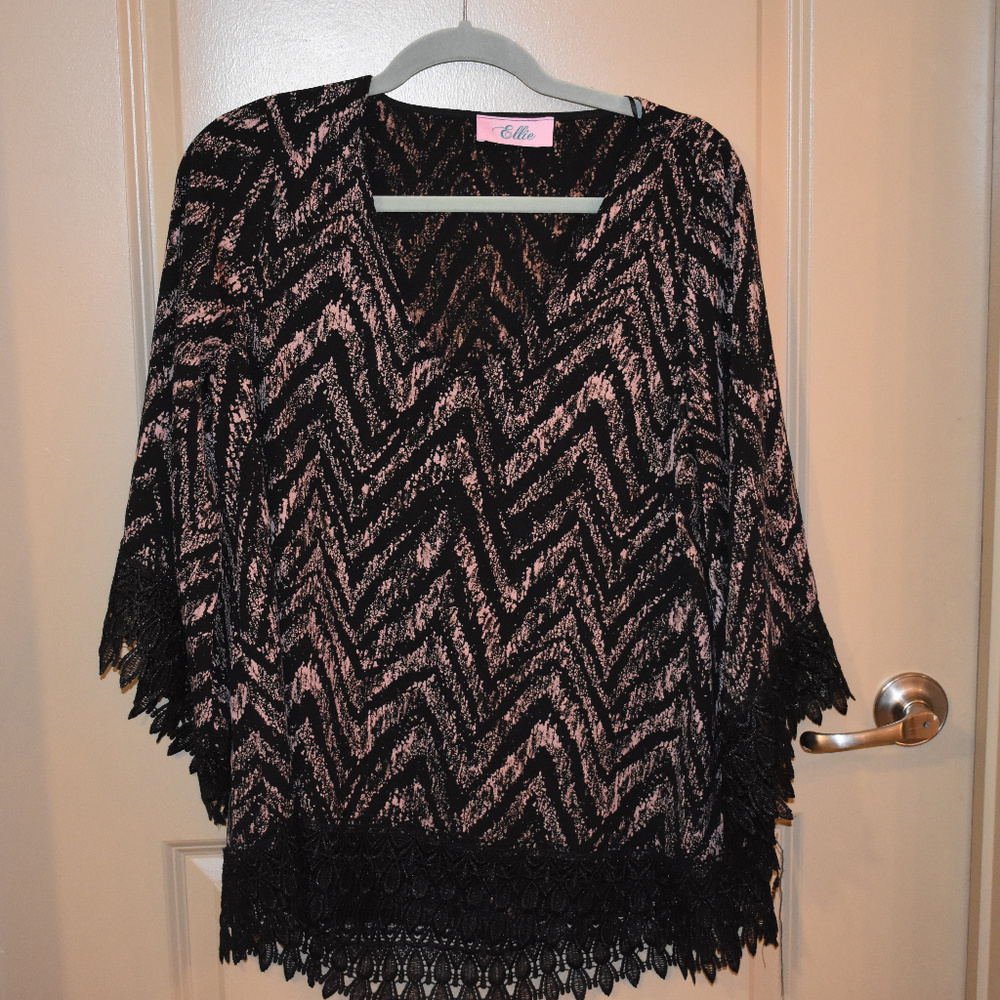 Bell Sleeve Fringed Blouse