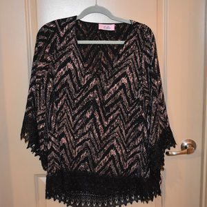 Bell Sleeve Fringed Blouse