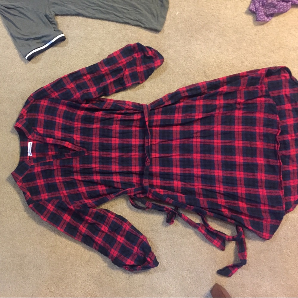 Flannel dress worn twice