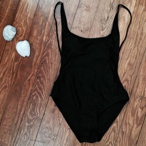 Black low-back one piece swimsuit *NEVER WORN*