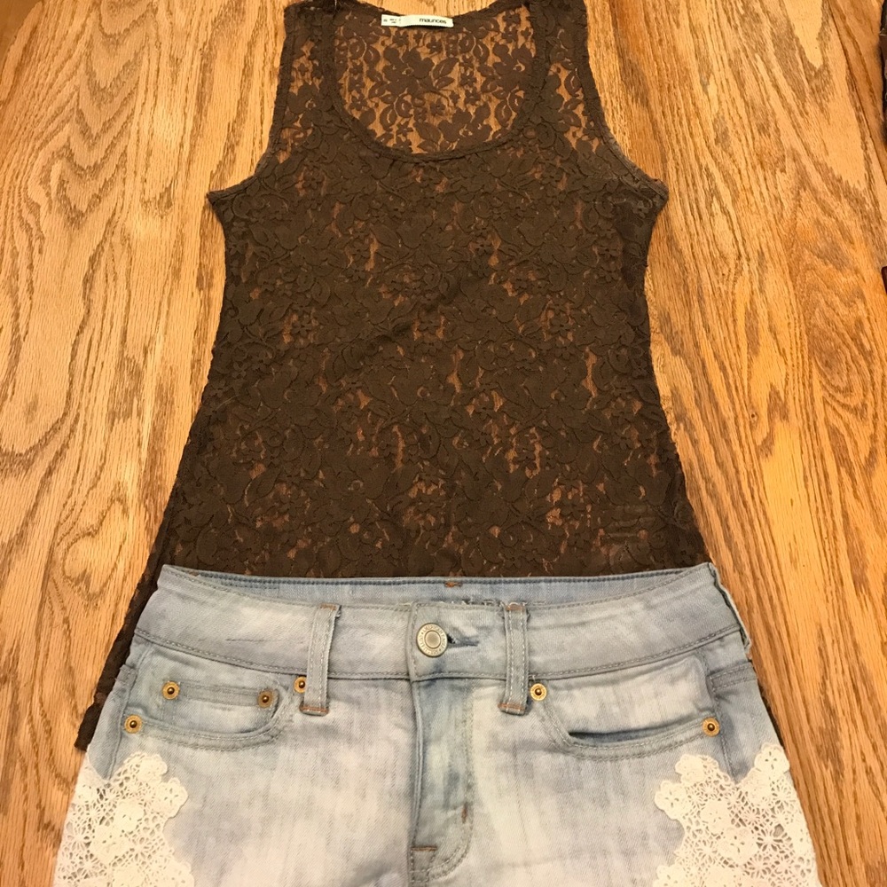 Maurices Brown Lace Tank.