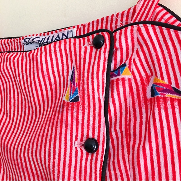 70s Nautical Striped Cropped Top - Picture 2 of 5