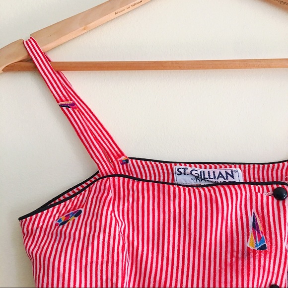 70s Nautical Striped Cropped Top - Picture 3 of 5