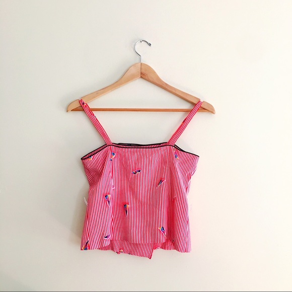 70s Nautical Striped Cropped Top - Picture 4 of 5