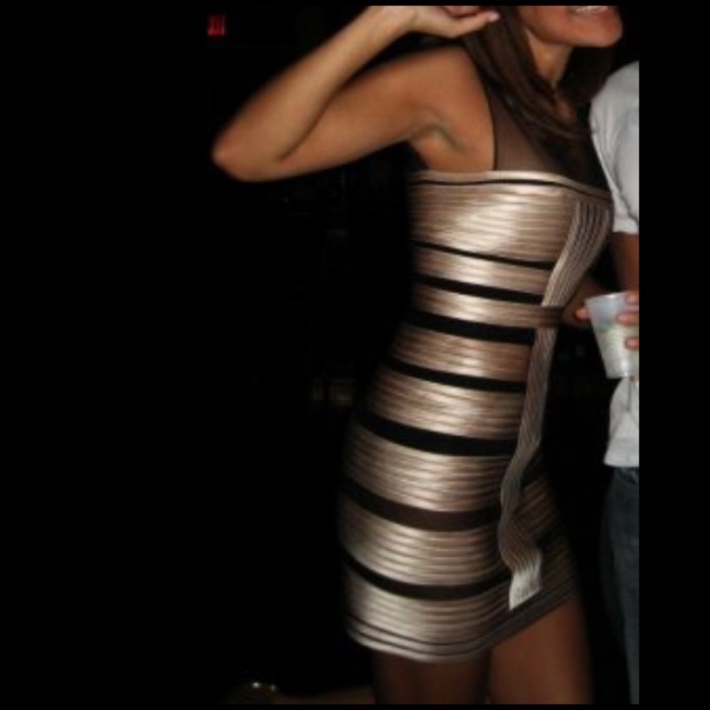 BCBG MaxAzria Mesh/Satin Cocktail Dress