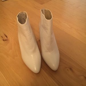 Zara White Leather Boots