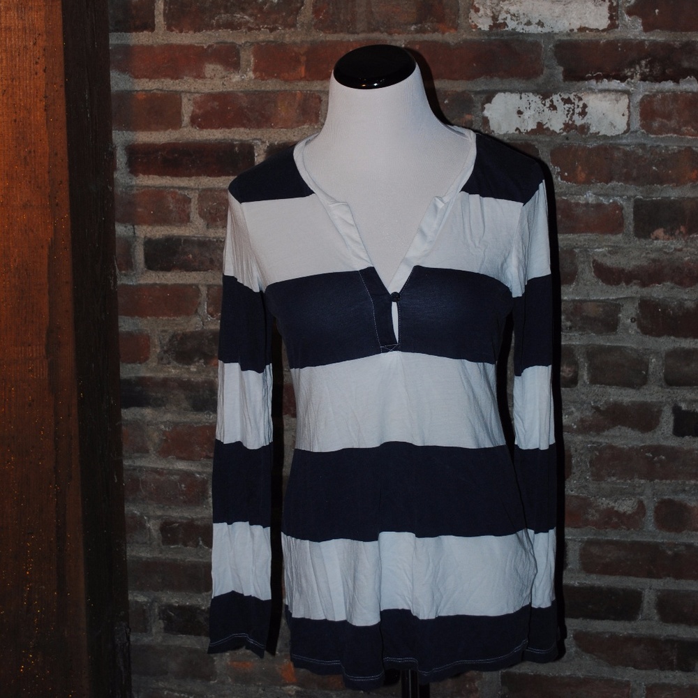 Splendid Blue and White Stripe Shirt Size S