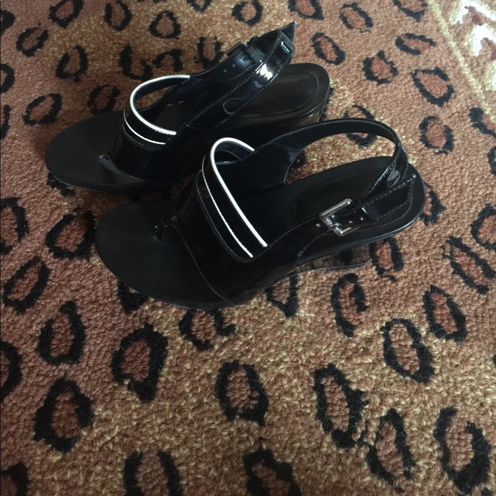 Calvin Klein wedge sandals.