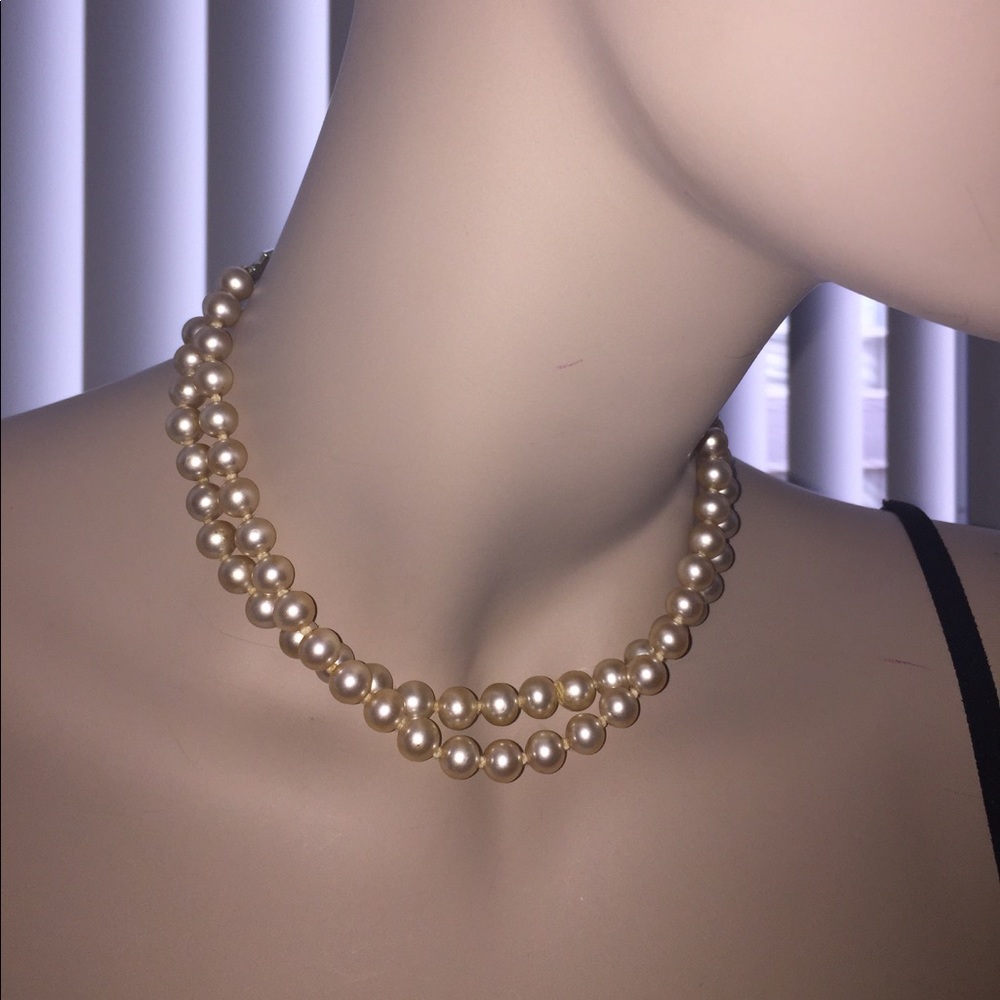 Double Strand Pearl Choker 14" Vintage