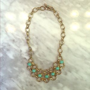 Banana Republic Gold Necklace w/ Turquoise Beads