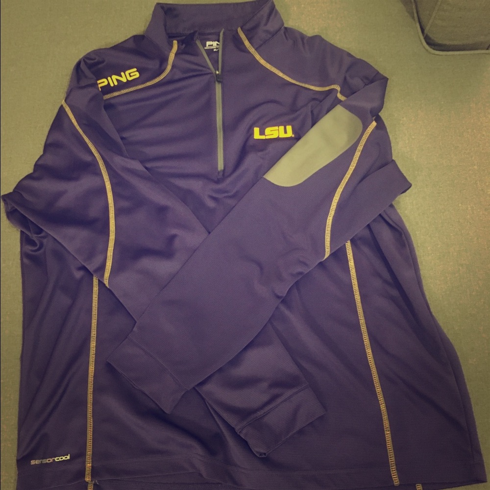 Purple LSU half-zip pullover