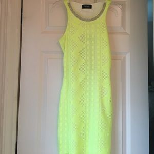 Fabrik neon green/ yellow bodycon dress