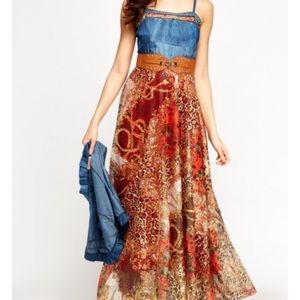Contrast maxi with bolera and belt. Size small