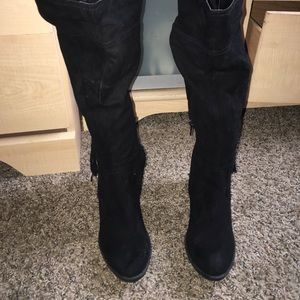 Knee high tassel boots