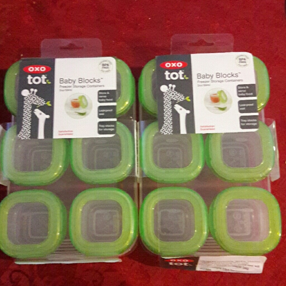 Nwt oxo tot baby blocks 2 oz freezer storage conta