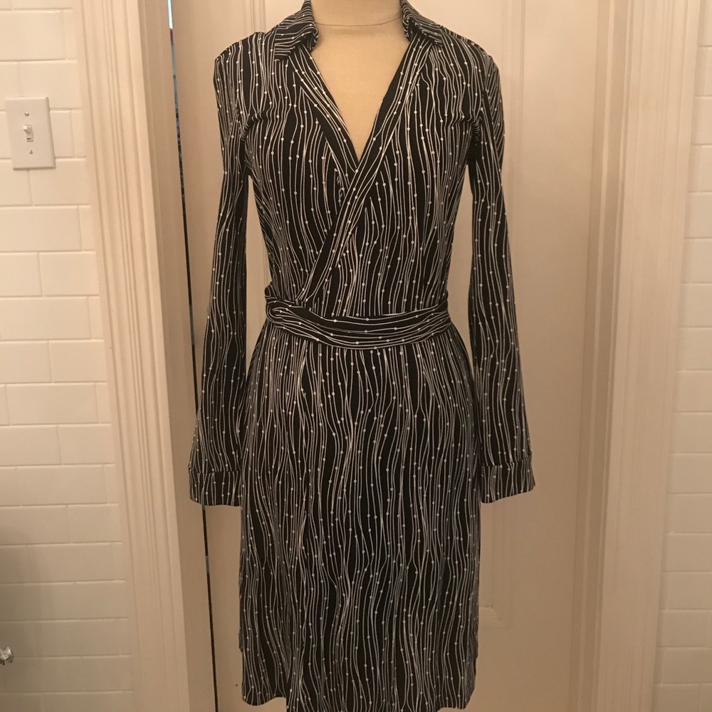 Classic DVF Black and White wrap dress