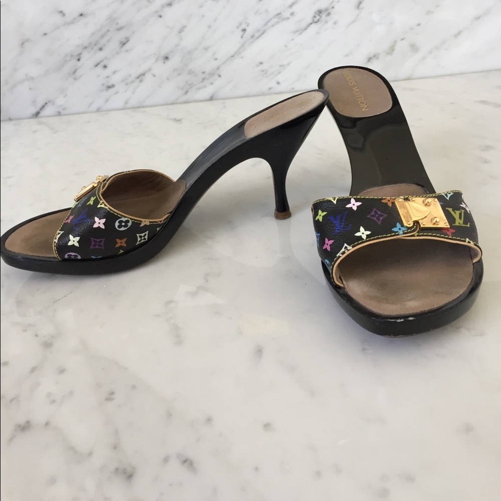 Louis Vuitton colorful monogram heels