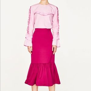 Zara Skirts - Zara Frilled Midi Skirt Zara Skirts - Zara Frilled Midi Skirt