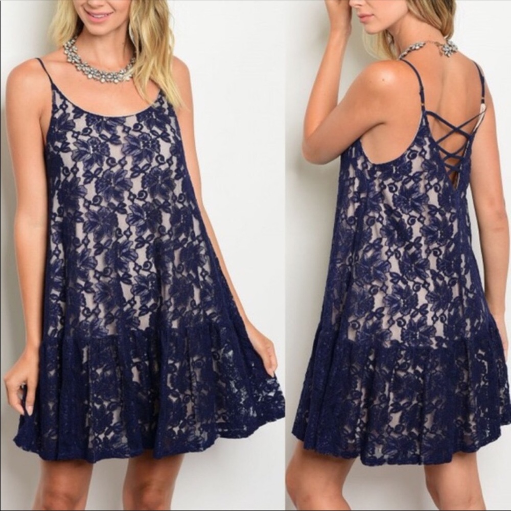 Navy lace dress
