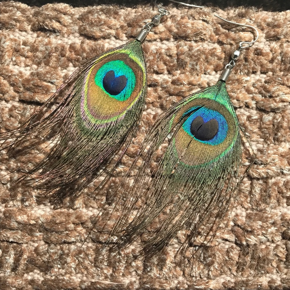 Peacock Feather Earrings