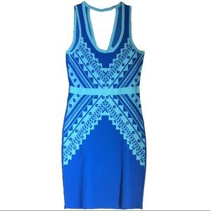 Arden B blue/aqua studded bandage dress