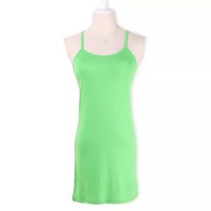 Neon green cami dress