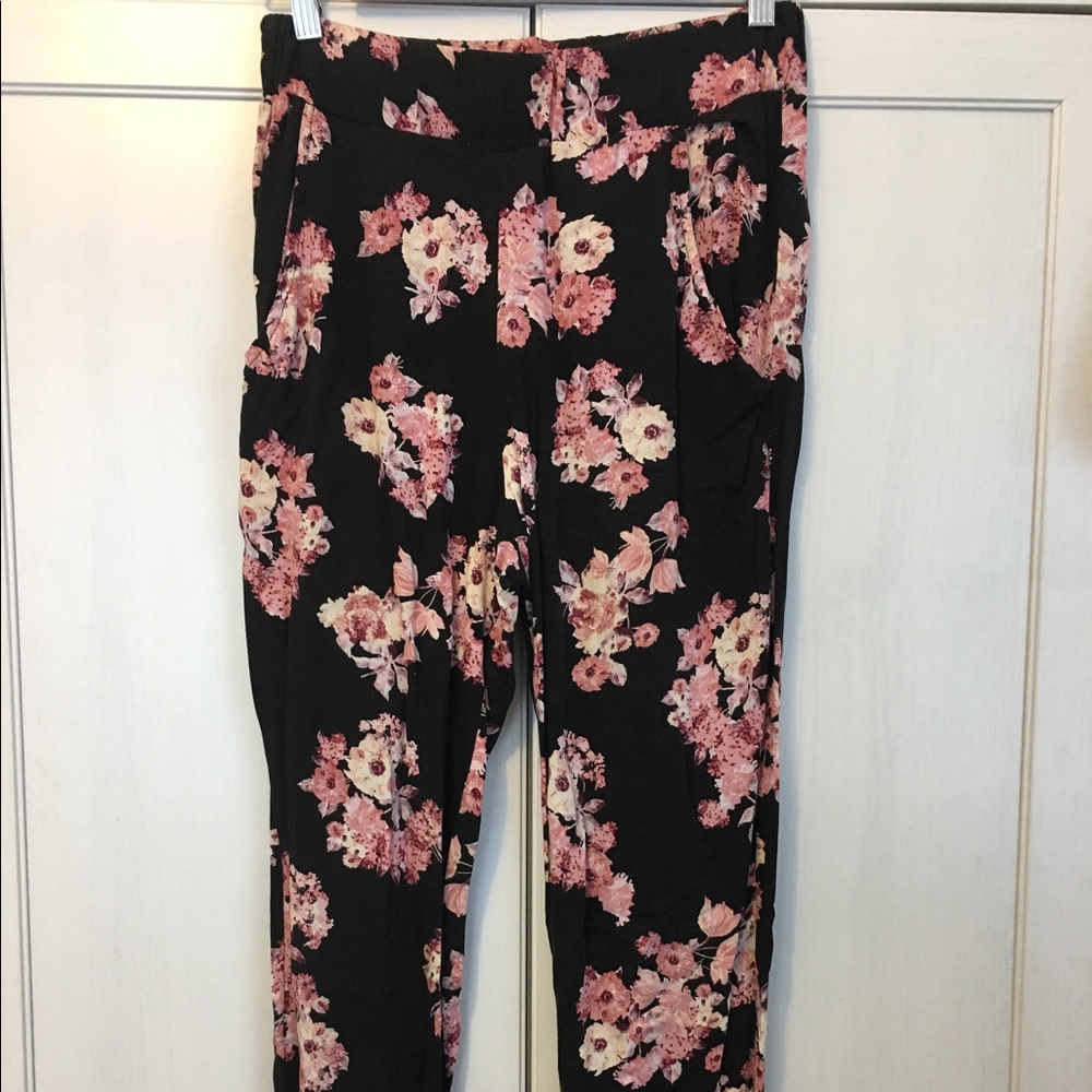 Flower print joggers