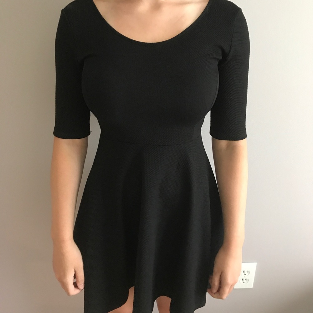 Black half sleeve lush dress
