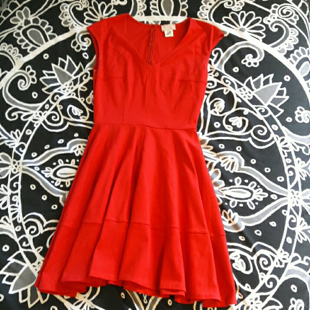 Red skater dress