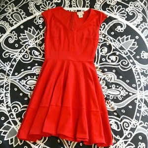 Red skater dress