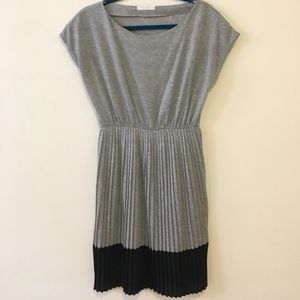SOLD Gray & black pleated skirt dress