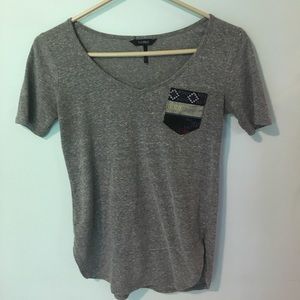 Pacsun Nollie Gray TShirt with Printed Pocket