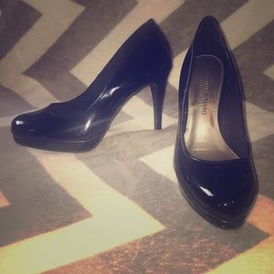 6 inch shiny black heels