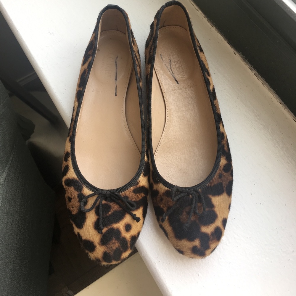 J.Crew Collection Leopard Calf Hair Kiki Flats