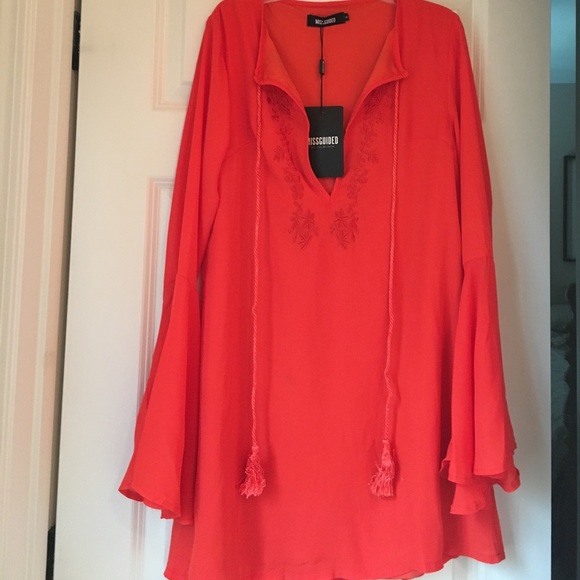 Flowy orange hippie dress - Picture 1 of 4
