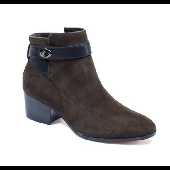 Coach Patricia brown suede leather bootie heels - Picture 5 of 7