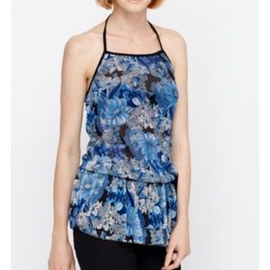 Floral halter sheer top.