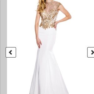 White and gold gown 16069