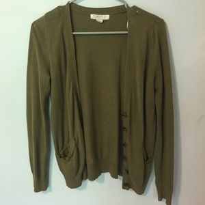 Forever 21 Olive Green Cardigan