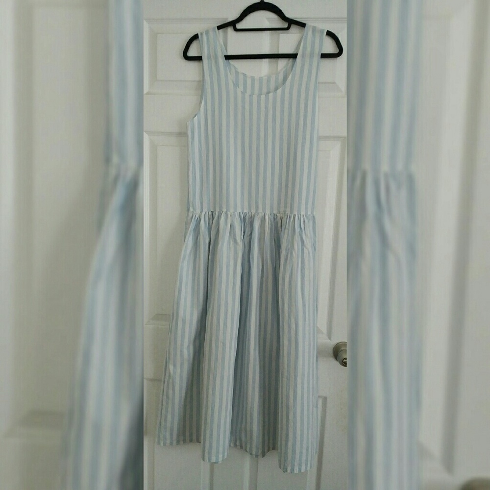 Reformation Vintage Maxi Striped Blue White Dress