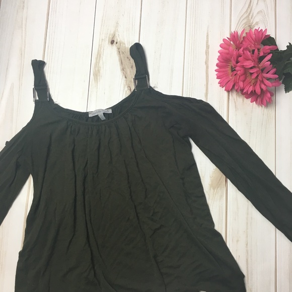Charlotte Russe Tops - Olive Green Off The Shoulder Long Sleeve