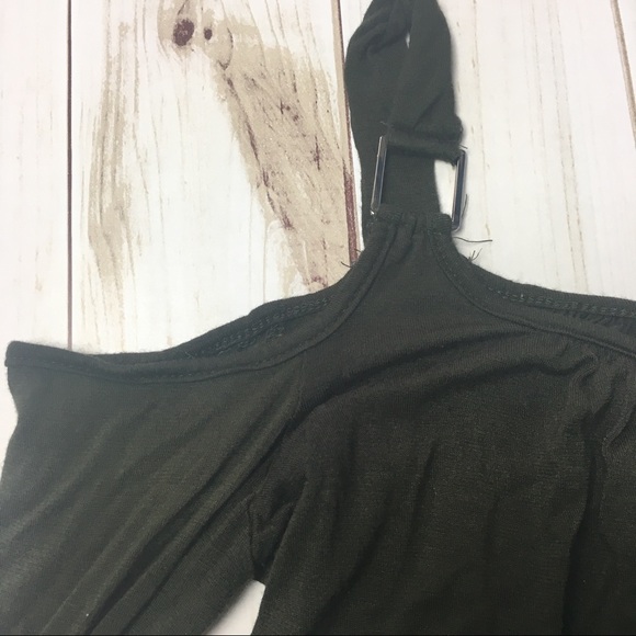 Olive Green Off The Shoulder Long Sleeve - Picture 3 of 6