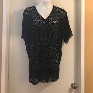 Lace swim coverup