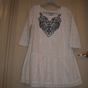 NEW Flying Tomato White Half Sleeved Lace Dress