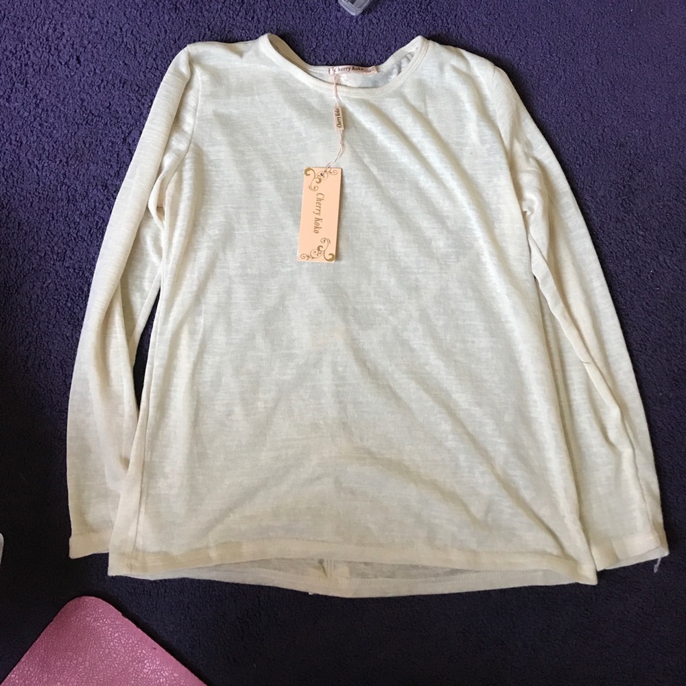 Cherry Koko Beige Sweater w/ Bows