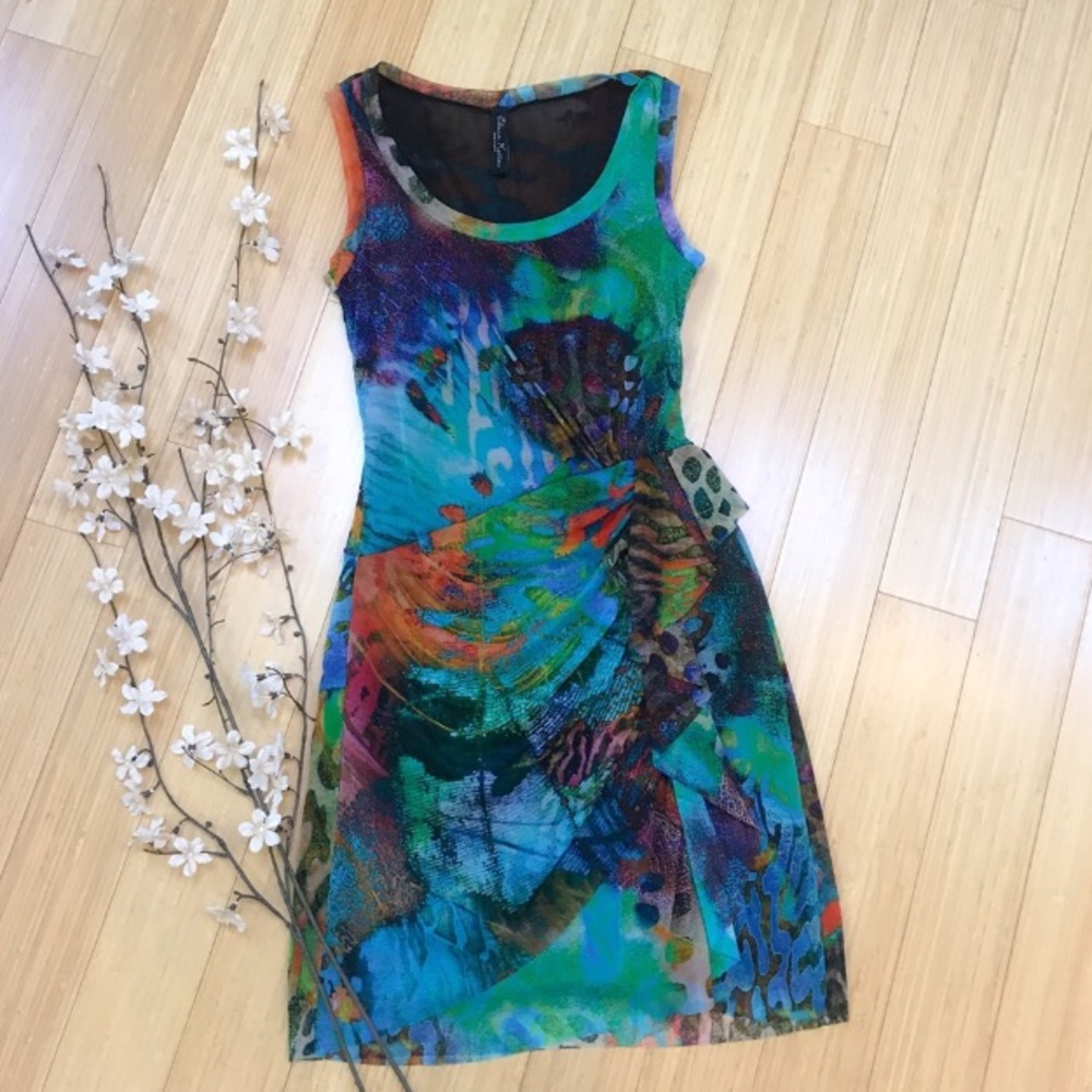 👗ELANA KATTAN Underwater watercolor dress - S/M